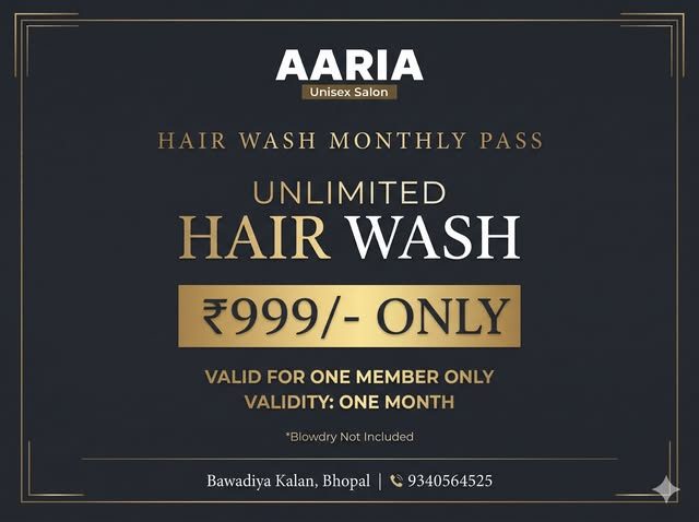 AARIA unlimited hair wash monthly pass poster